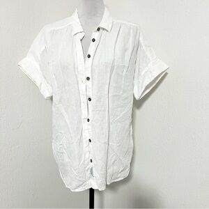 Baird Mcnutt J. Crew Women’s Medium Irish Linen White Button Down Business EUC